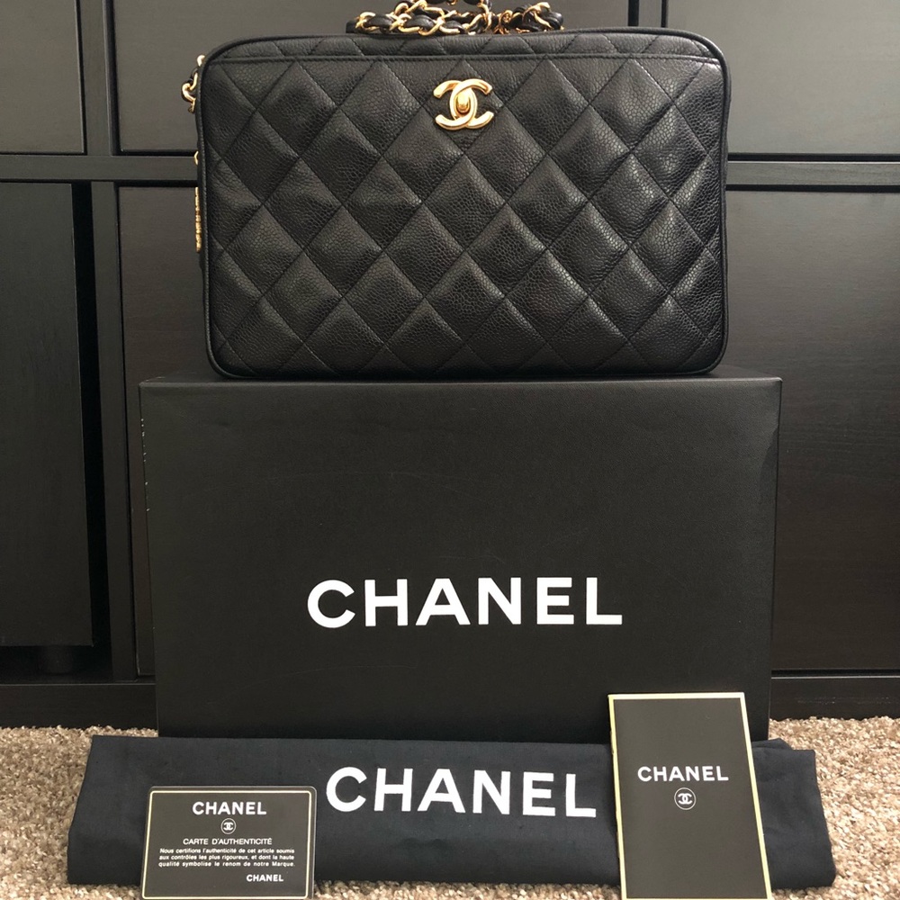 Authentic Chanel Black Classic Camera Bag